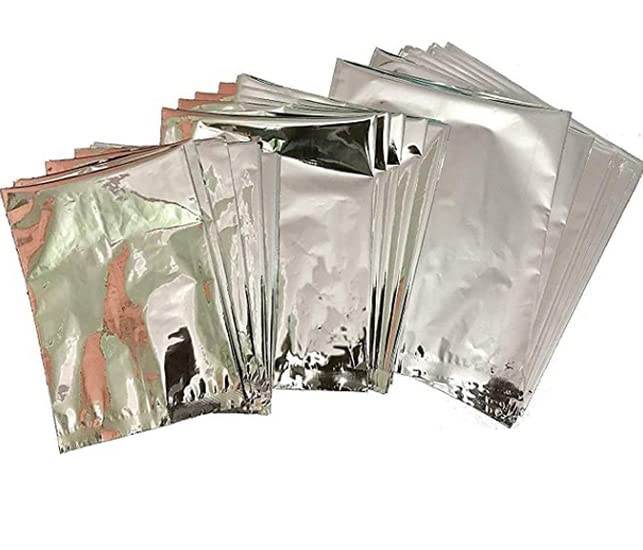 Aluminium Silver Foil Pouches For Food Tea Coffee Packaging. Packing Pouches Storage Bags For Multipurpose Use (Size 4 X 6, 300 