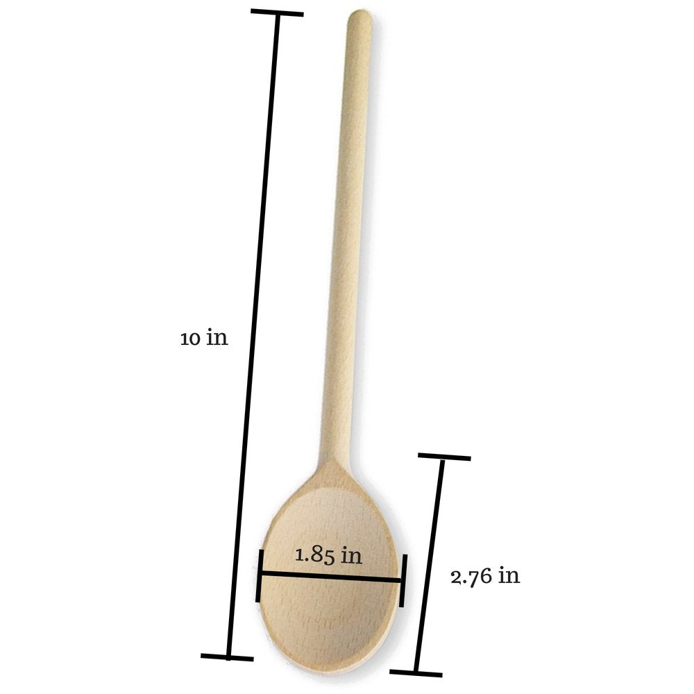 Mr.Woodware 10 Inch Wooden Spoons For Cooking - Set Of 12 Long Handle Wooden Spoon For Mixing, Stirring, Tasting - Kitchen Woode