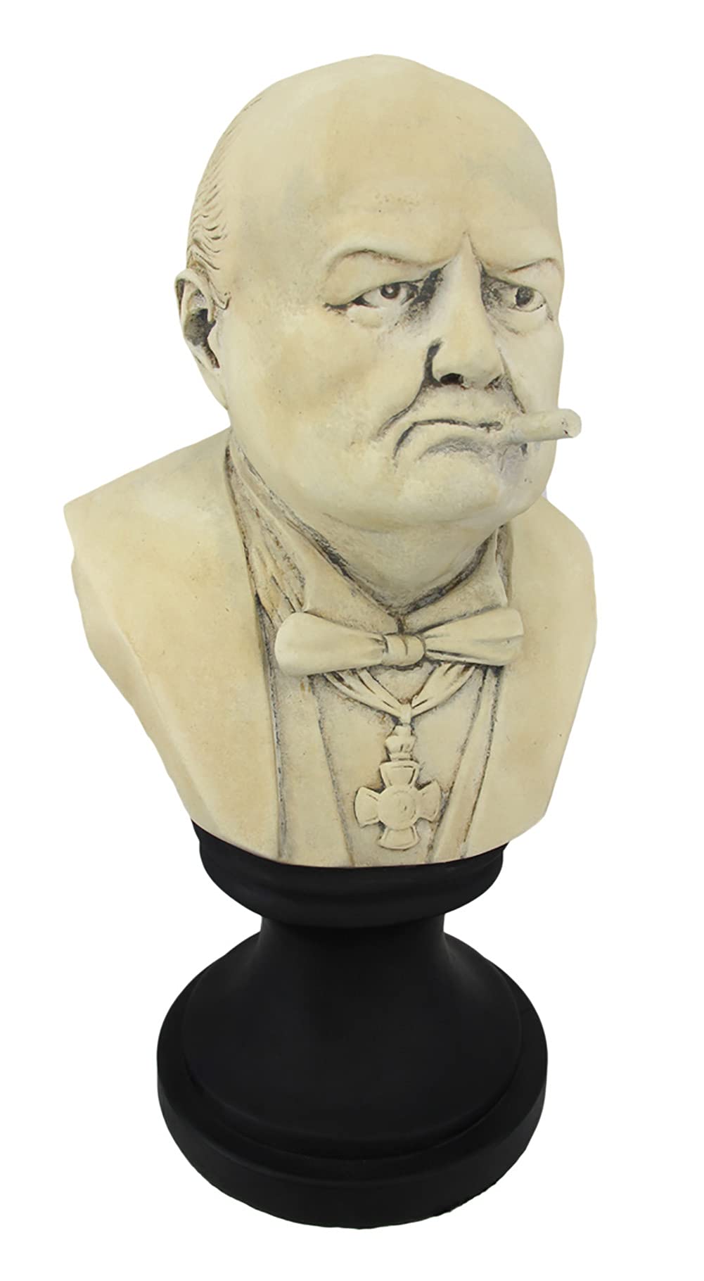 Things2Die4 Molded Plaster Winston Churchill with Cigar Bust Statue