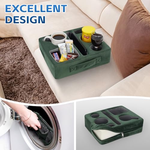 G Good Gain Couch Cup Holder Pillow-Sofa Cup Holder Cozy Buddy | Bed Drink Caddy Holds Tablet, Remote, Snacks | Waterproof Anti-