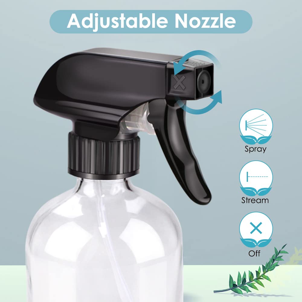 Bontip Glass Spray Bottle, Glass Spray Bottle Set & Accessories For Non-Toxic Window Cleaners Aromatherapy Facial Hydration Wate