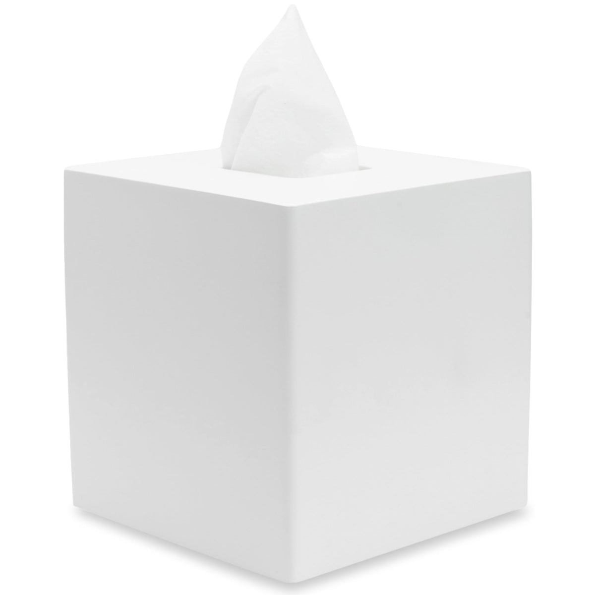 Yew Design Matte White Square Tissue Box Cover, Decorative Tissue Box Dispenser For Bathroom, Parlors, Office, Bedroom Dresser,