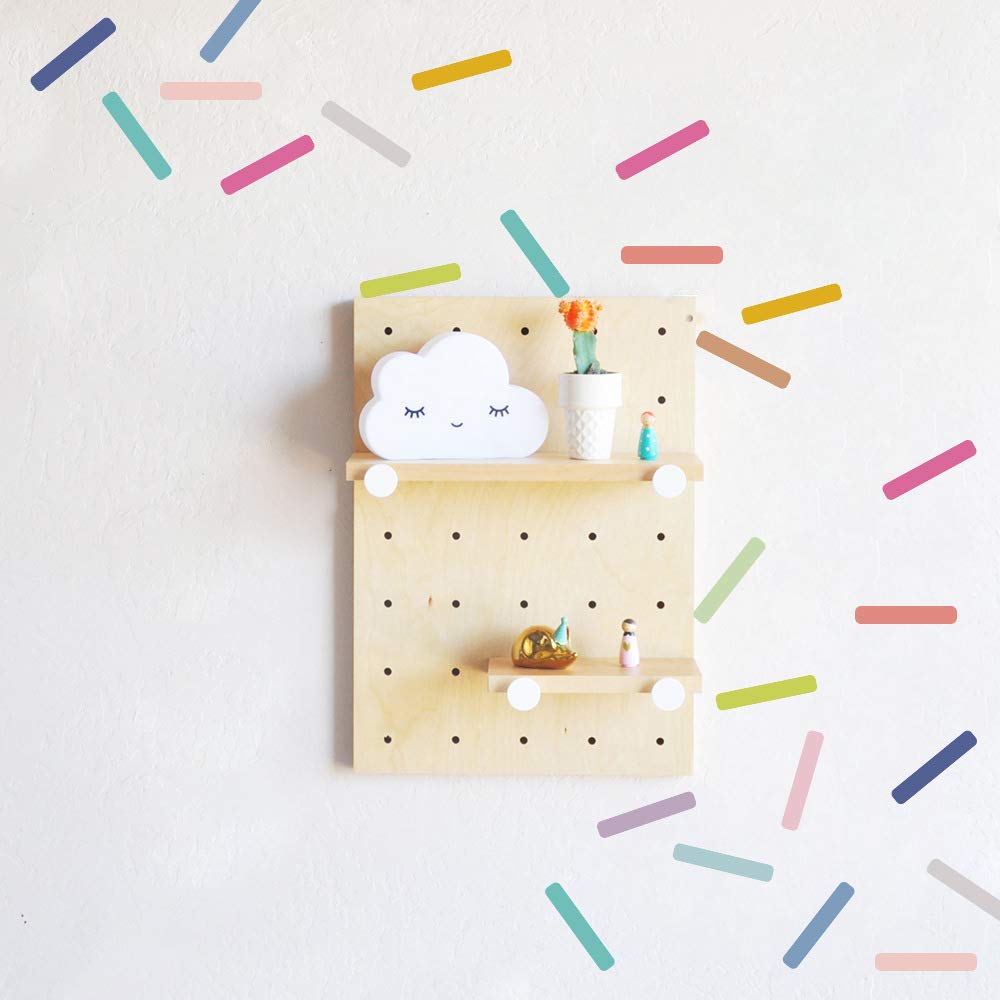 Sprinkles Wall Decals With 16 Colors (3 Sheets Bright + 3 Sheets Dark), Colorful Peel And Stick Wallpaper