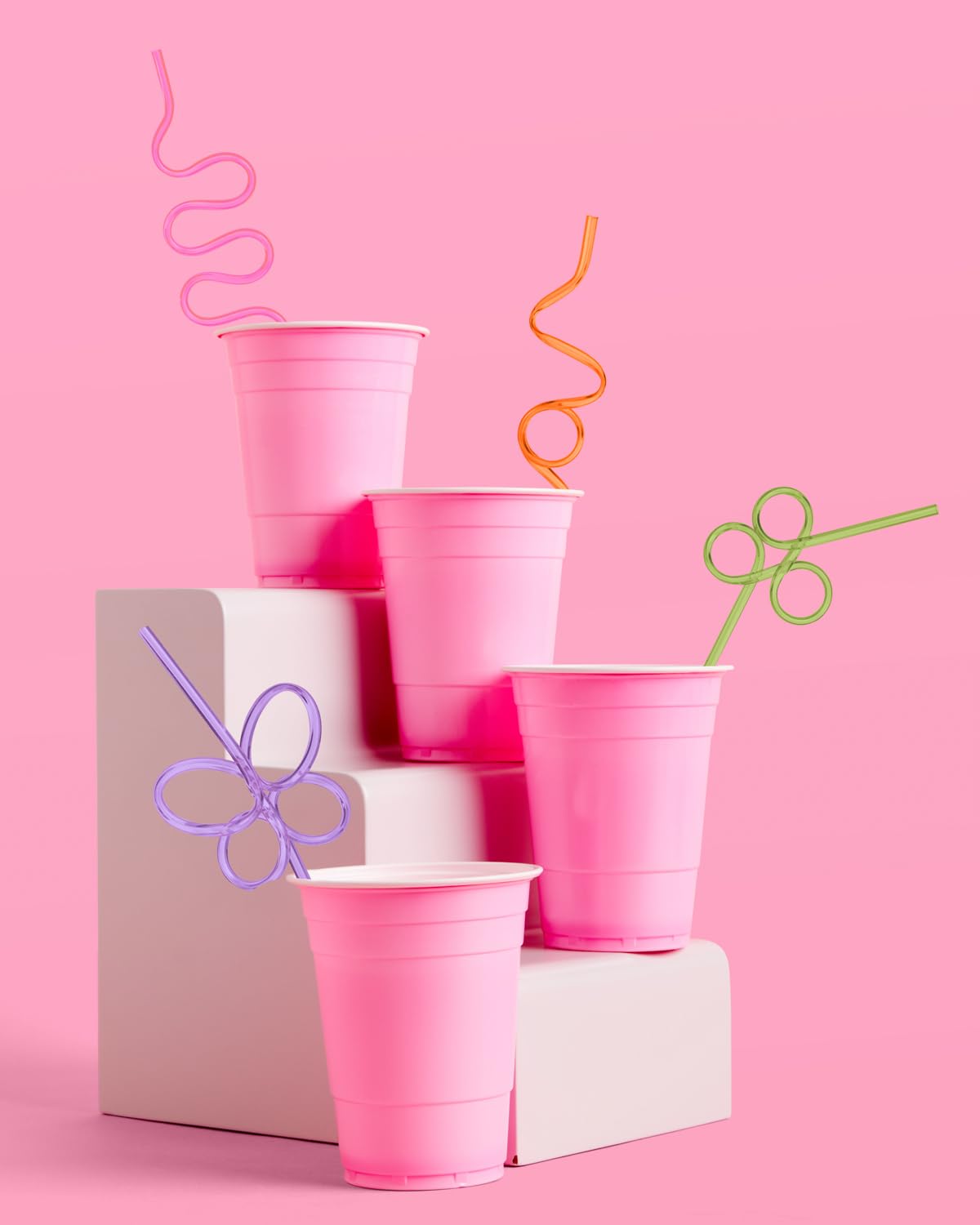 Xo, Fetti Rainbow Reusable Straw Set - 20 Pc | Rainbow Birthday Party, Butterfly Bachelorette Supplies, Bridal Shower Decoration