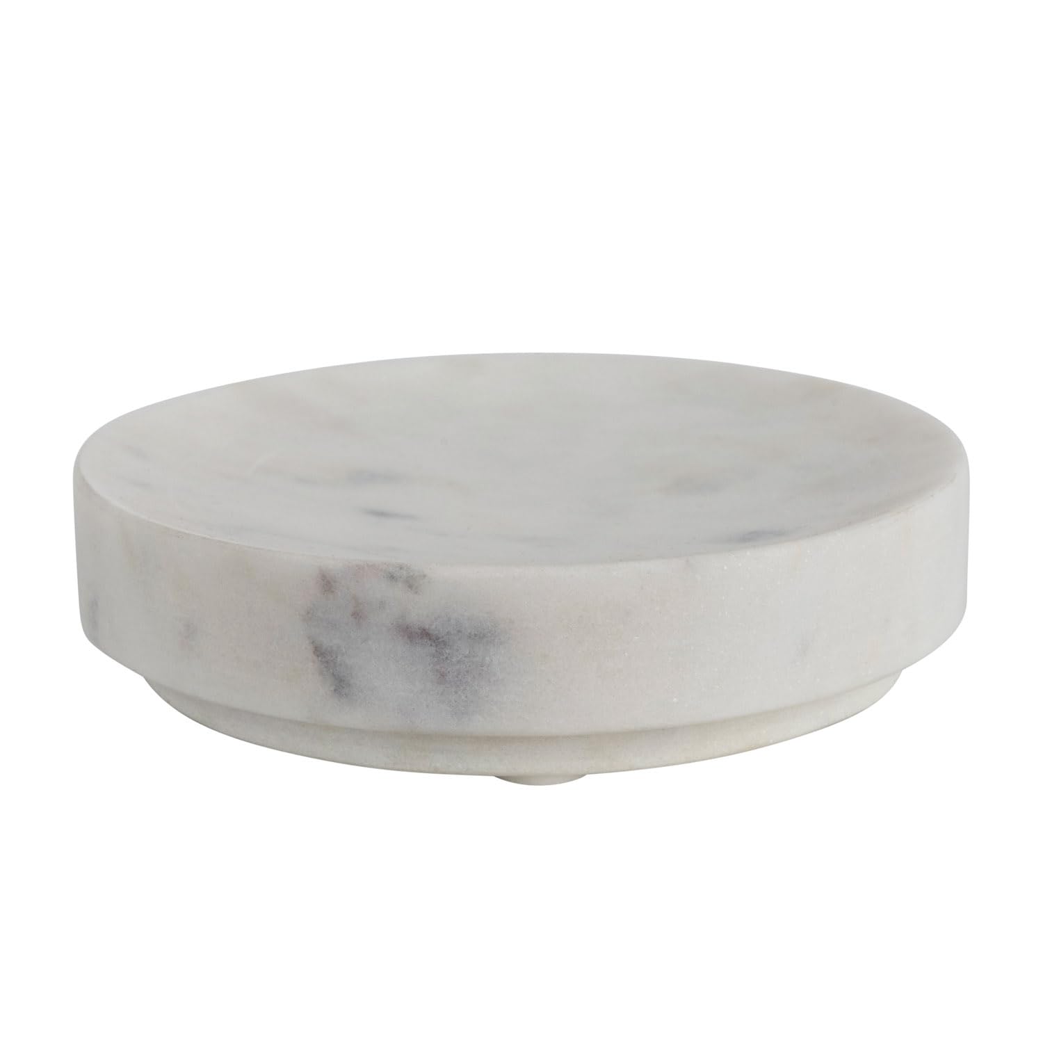 Creative Co-Op Marble Soap Dish, 5'' L X 5'' W X 1'' H, White