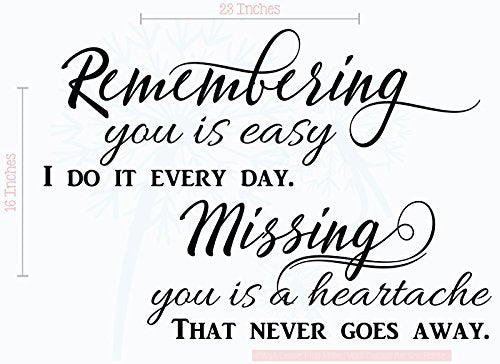 Remembering You - Loving Memory Wall Decals - Die-Cut Adhesive Vinyl Decals - Memorial Wall Decor - Made In Usa - 23''X16'' Blac