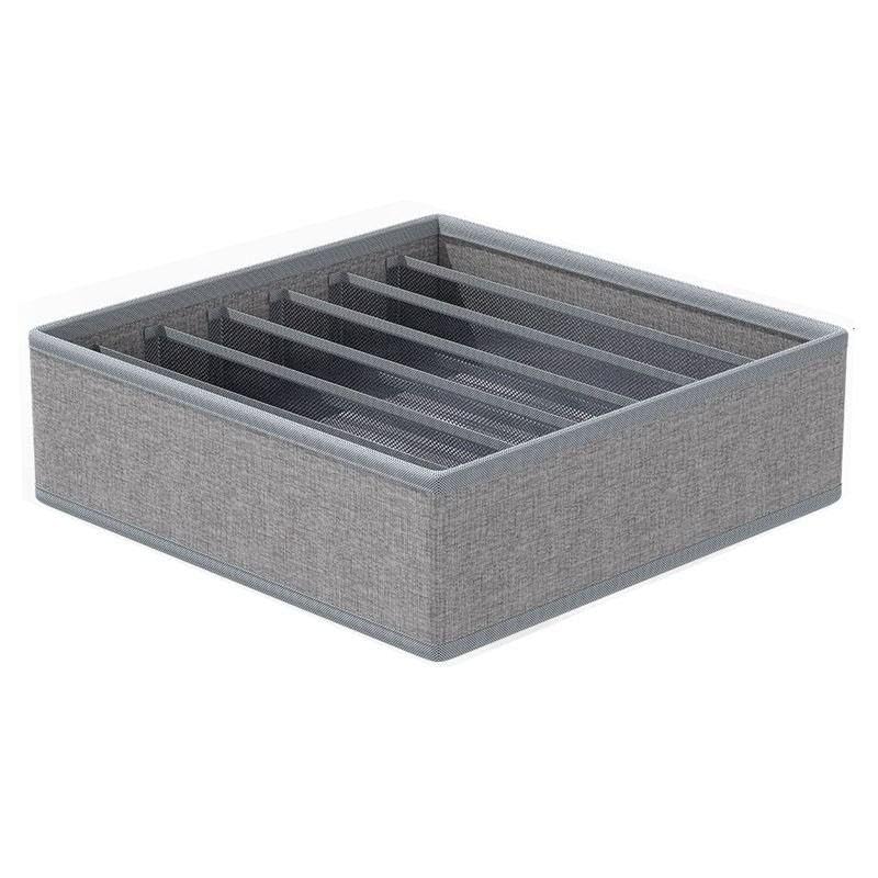 Ujeavette Underwear Socks Storage Box Cabinet Closet Organizer For Panties Belts Socks Light Gray 7 Grid
