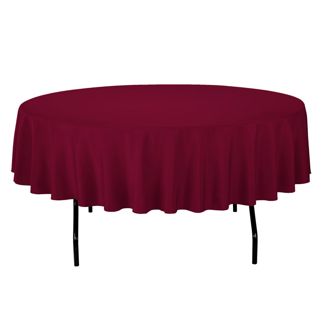 LinenTablecloth 90-Inch Round Polyester Tablecloth Burgundy
