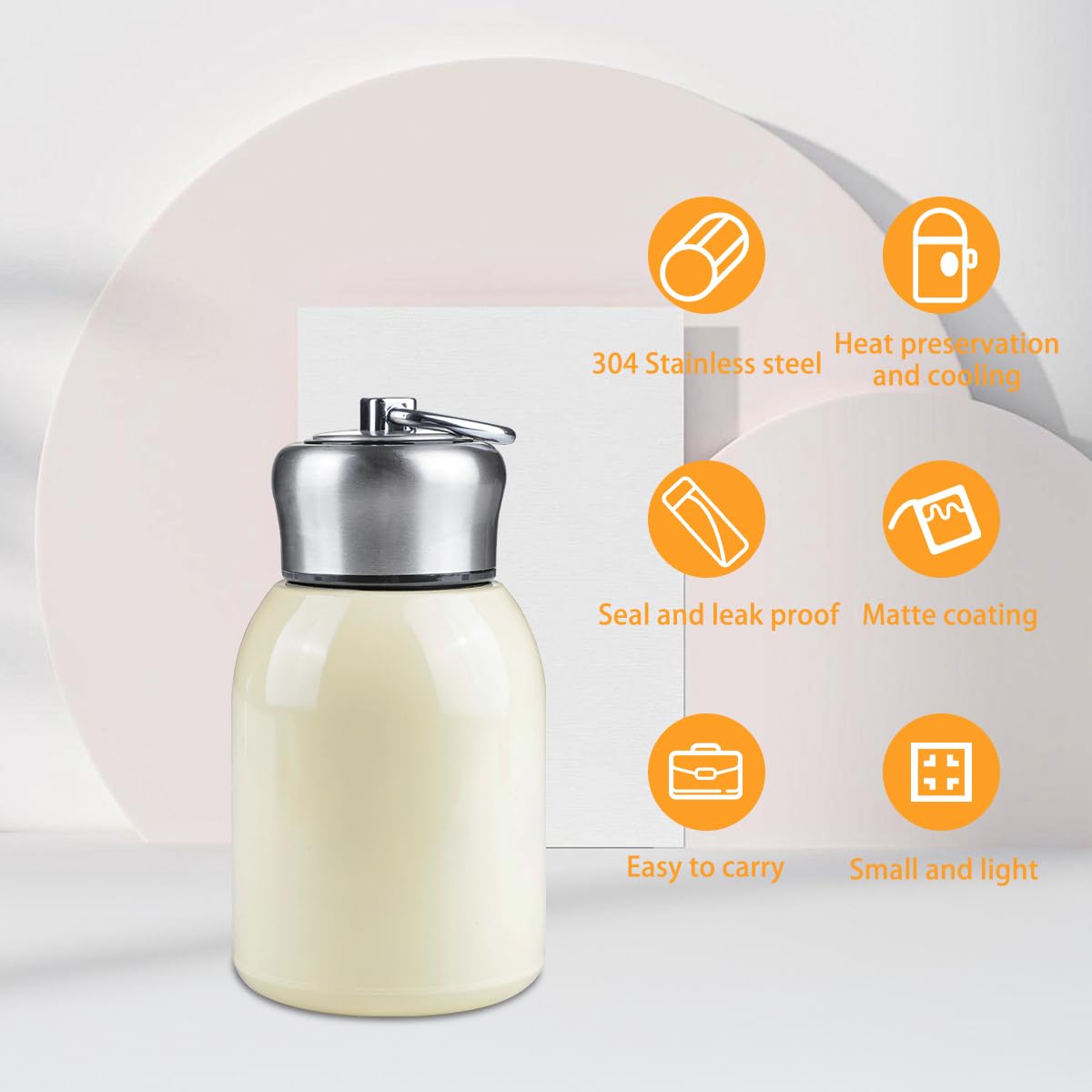 Frigatebird Mini Thermal Mug, 10Oz/300Ml Water Bottle Leak Proof Vacuum Water Flasks Stainless Steel Bottle Cup For Kids Women I