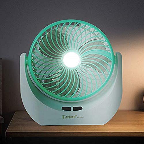 Seahaven Powerful Rechargeable Table Fan With Led Light, Table Fan For Home, Table Fan For Office Desk, Table Fan High Speed For