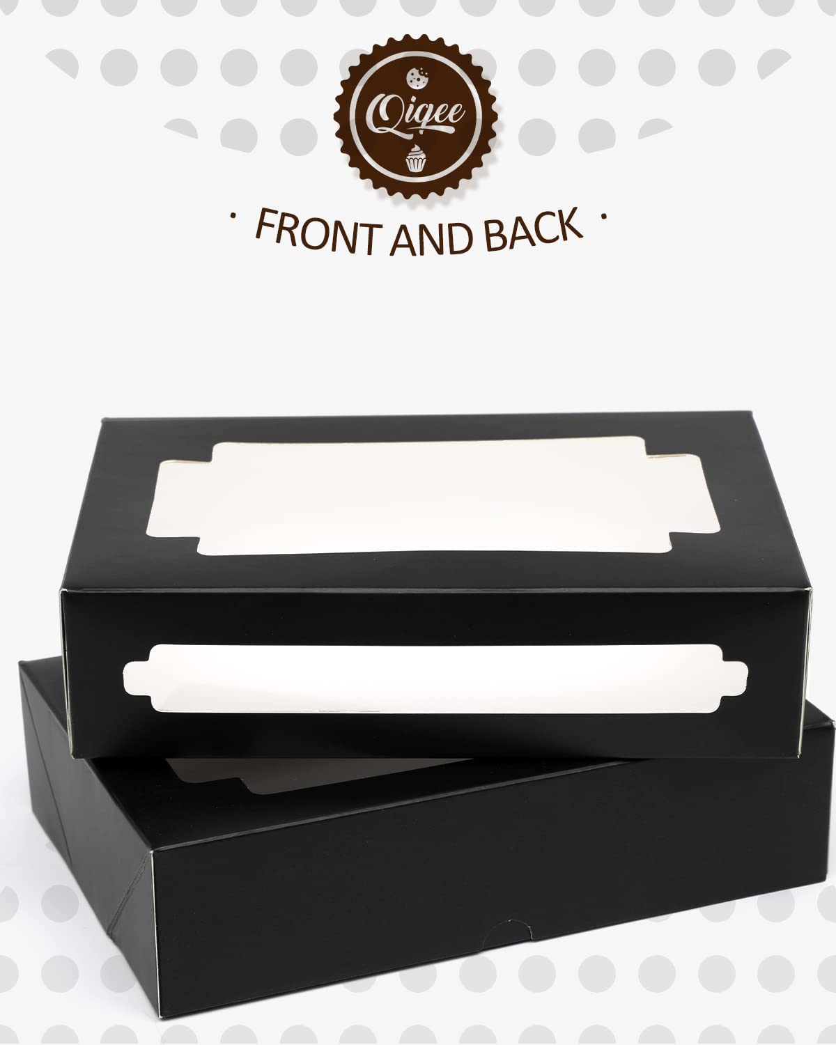 qiqee Halloween Cookie Boxes for Gift Giving 8x5.3x2 inch 24Packs Halloween Bakery Box with Window Treat Box for Donuts Candies