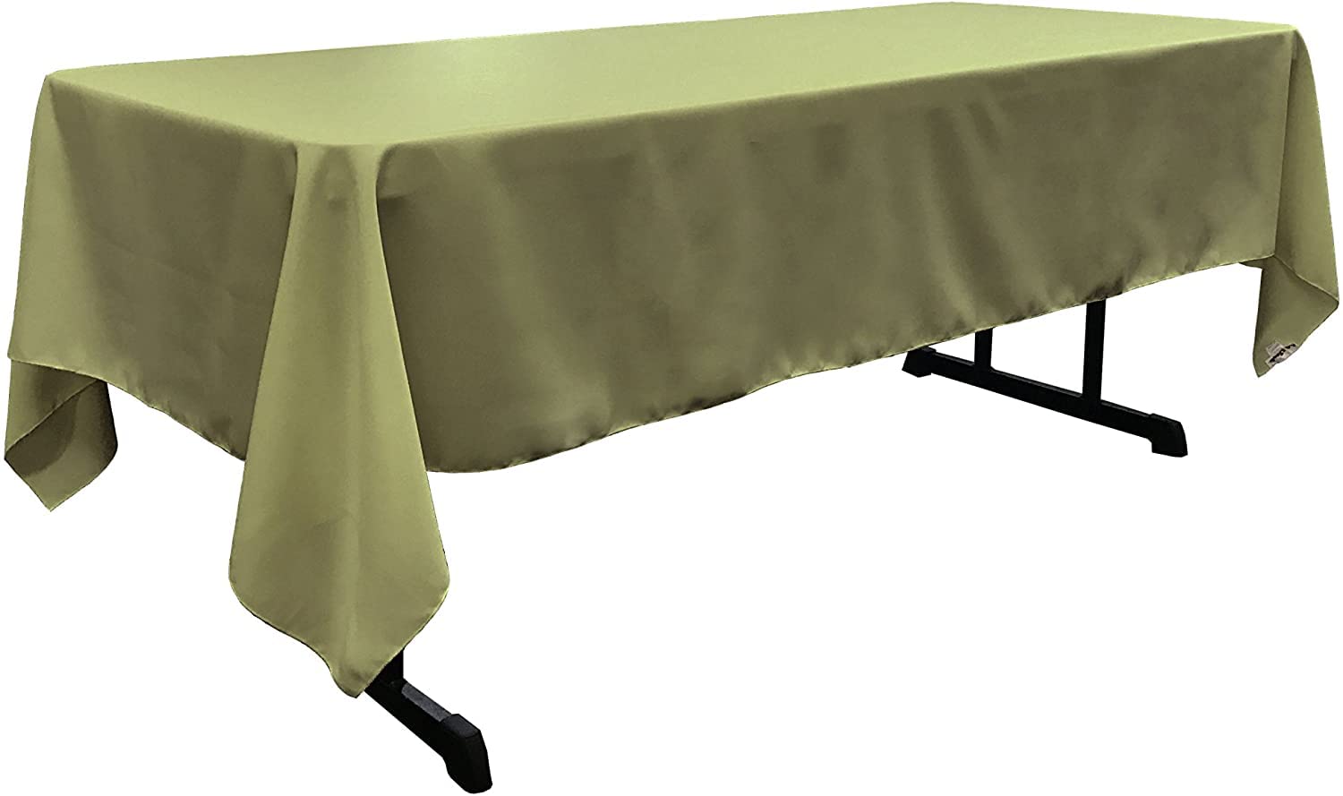 LA Linen Polyester Poplin Rectangular Tablecloth  60 by 120-Inch  Dark Sage