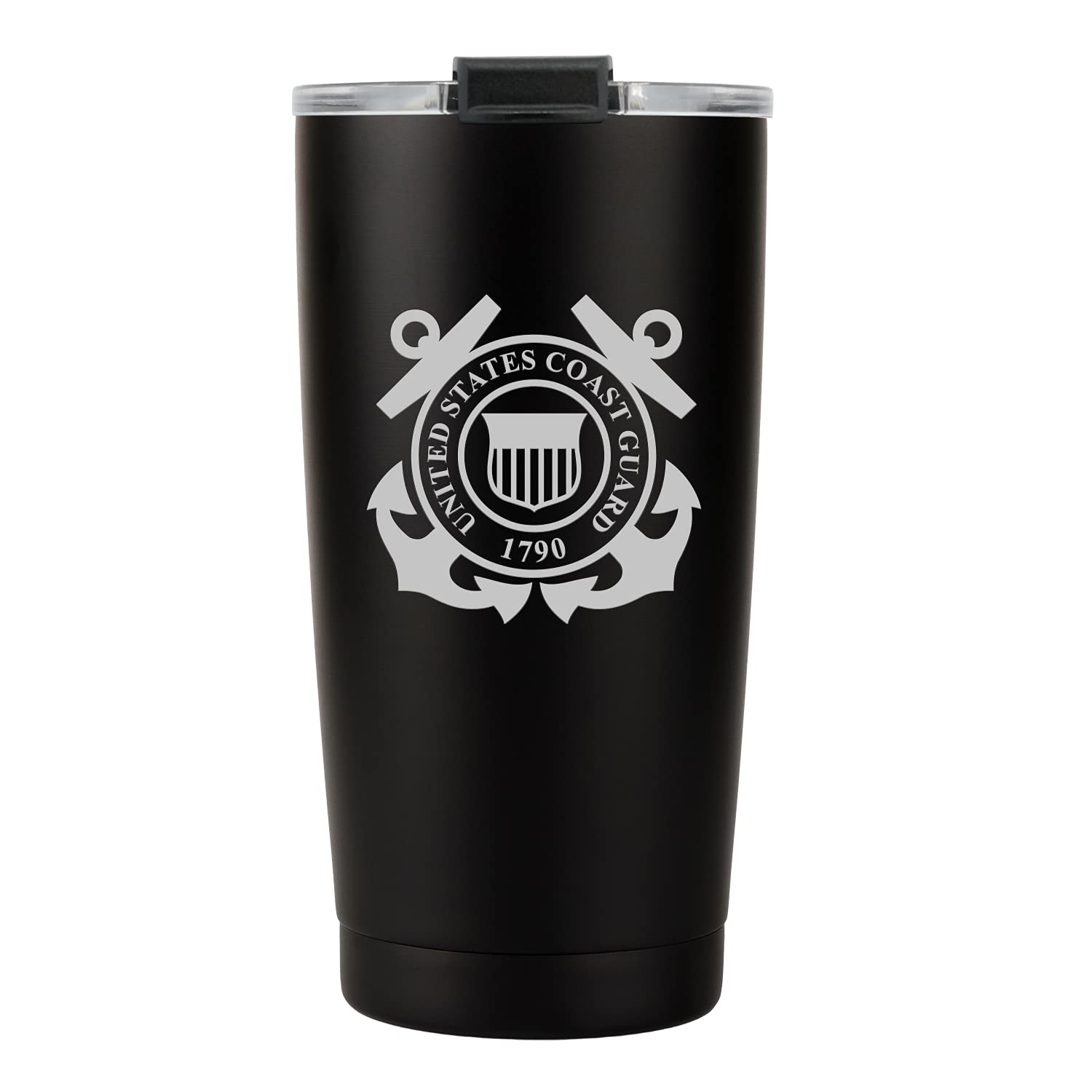 Military Gift Shop 20Oz Coast Guard Tumbler, Double-Walled Insulated Steel Uscg Coffee Mug With Lid | Coast Guard Gifts | Disabl