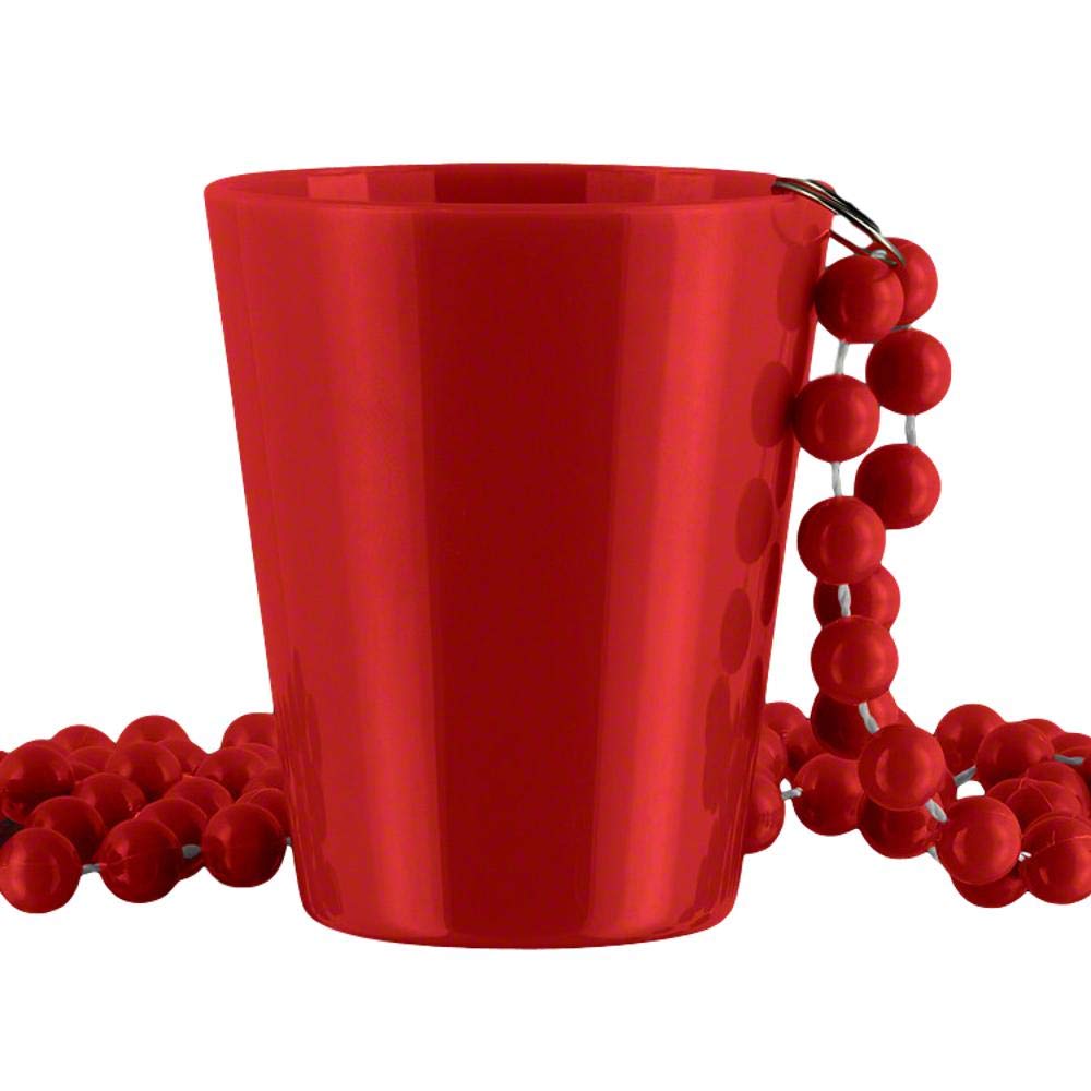 Blinkee Non Light Up Red Shot Glass On Red Beaded Necklaces