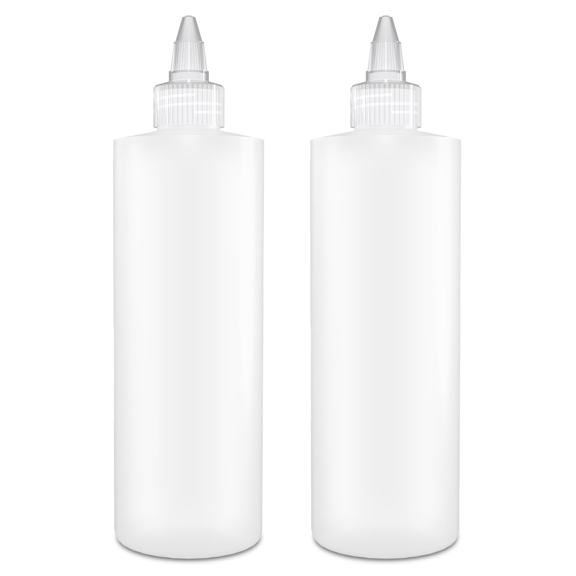 Brightfrom Condiment Squeeze Bottles, 12 Oz Empty Squirt Bottles, Clear Twist Top Cap, Leak Proof - Great For Ketchup, Mustard,