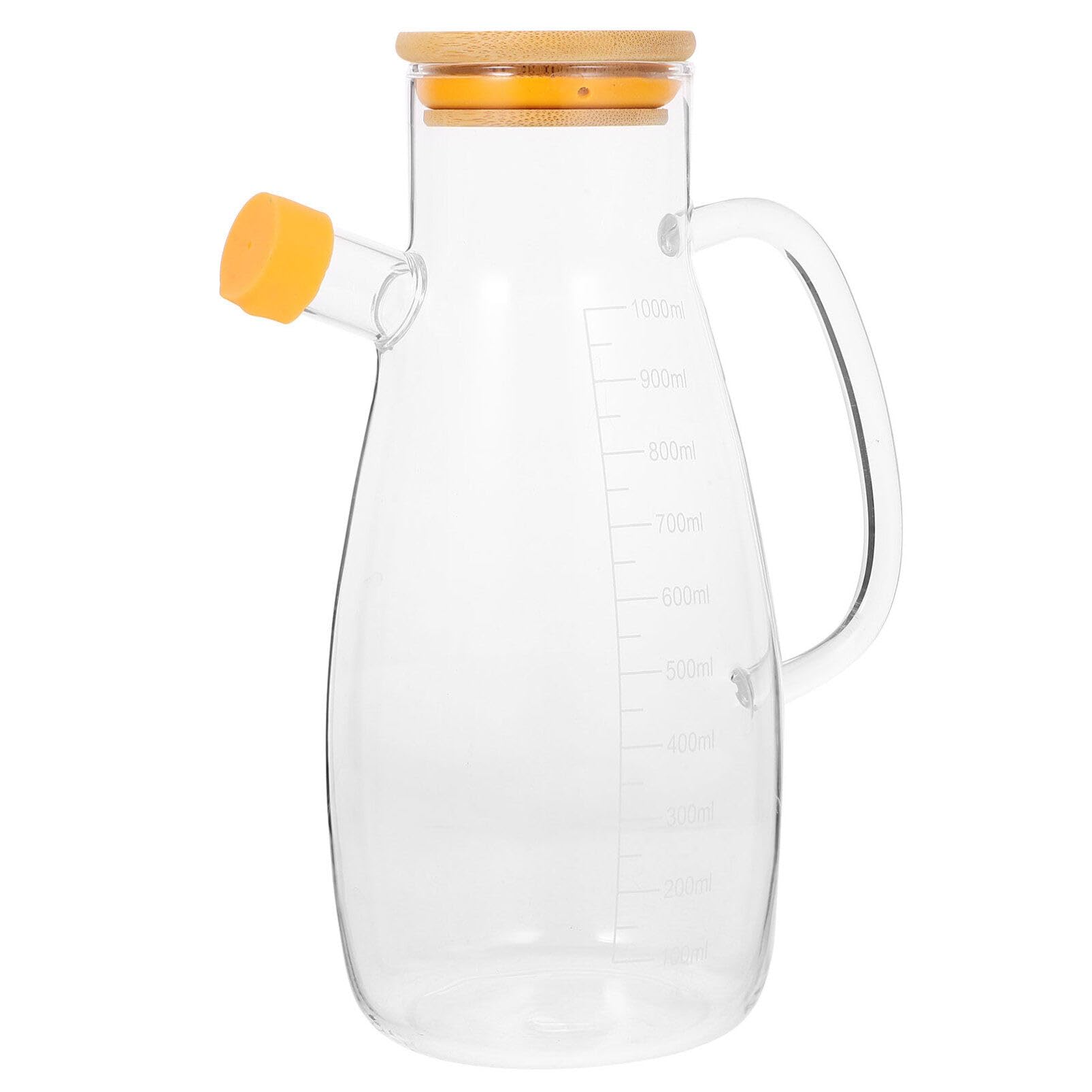 Kichvoe Glass Oil Dispenser Bottle with Handle and Scale 34Oz Kitchen Vinegar and Cooking Oil Container Easy Pour and Clean Home