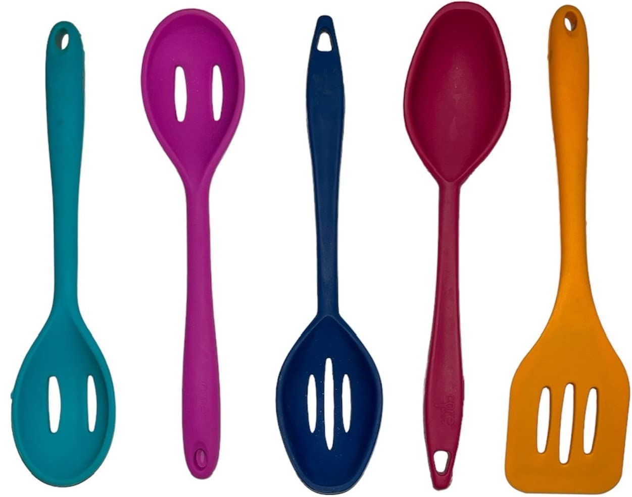 Silicone Spatula 5 Pcs Set & Kitchen Utensils Spoon Set For Cooking With Stainless Steel Core Non Stick Silicon Spatulas Spoon B