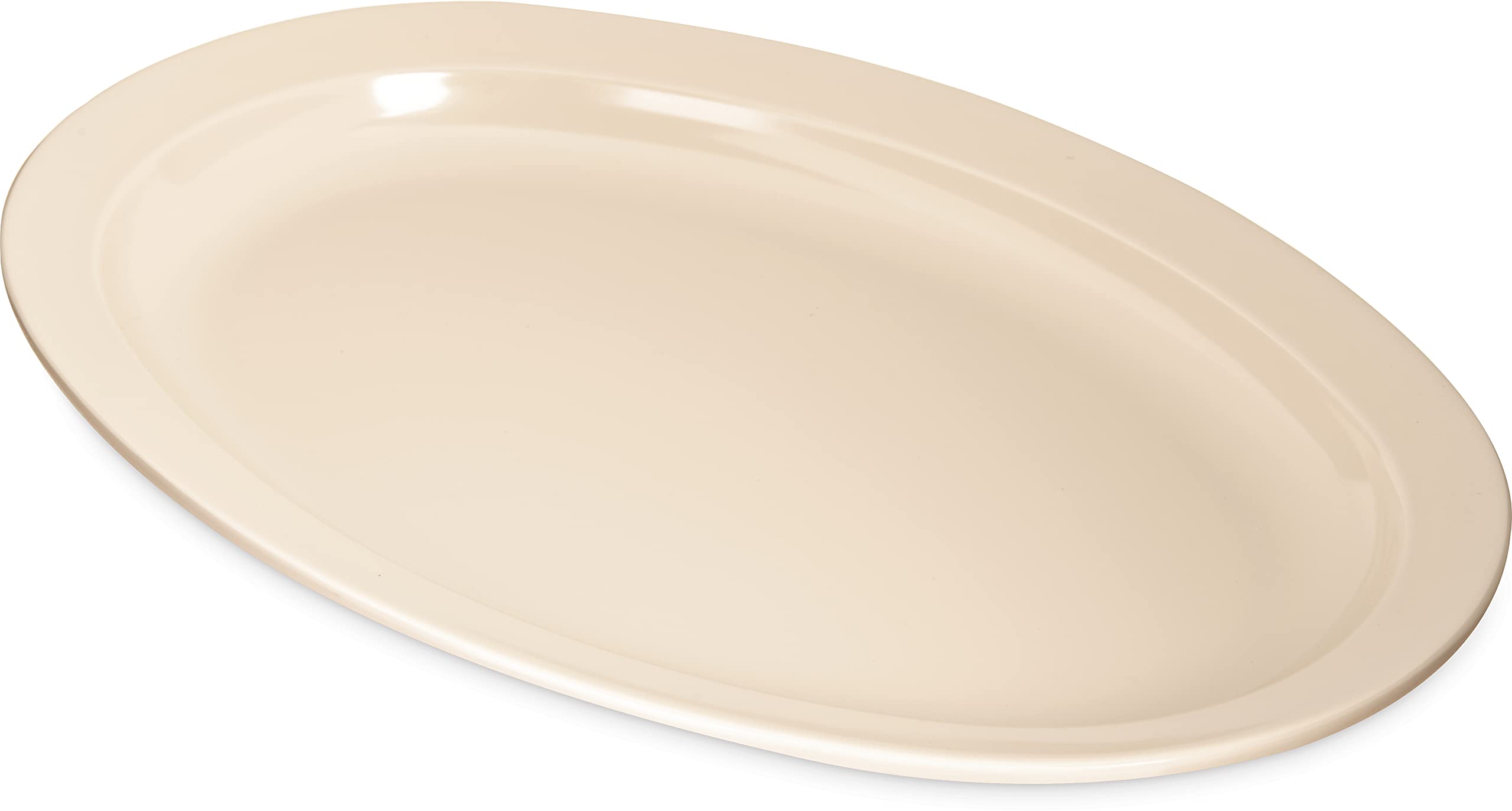 Carlisle Foodservice Products Kingline Plastic Oval Platter Oval Tray For Home And Restaurant, Melamine, 13.5 Inches, Tan, (Pack