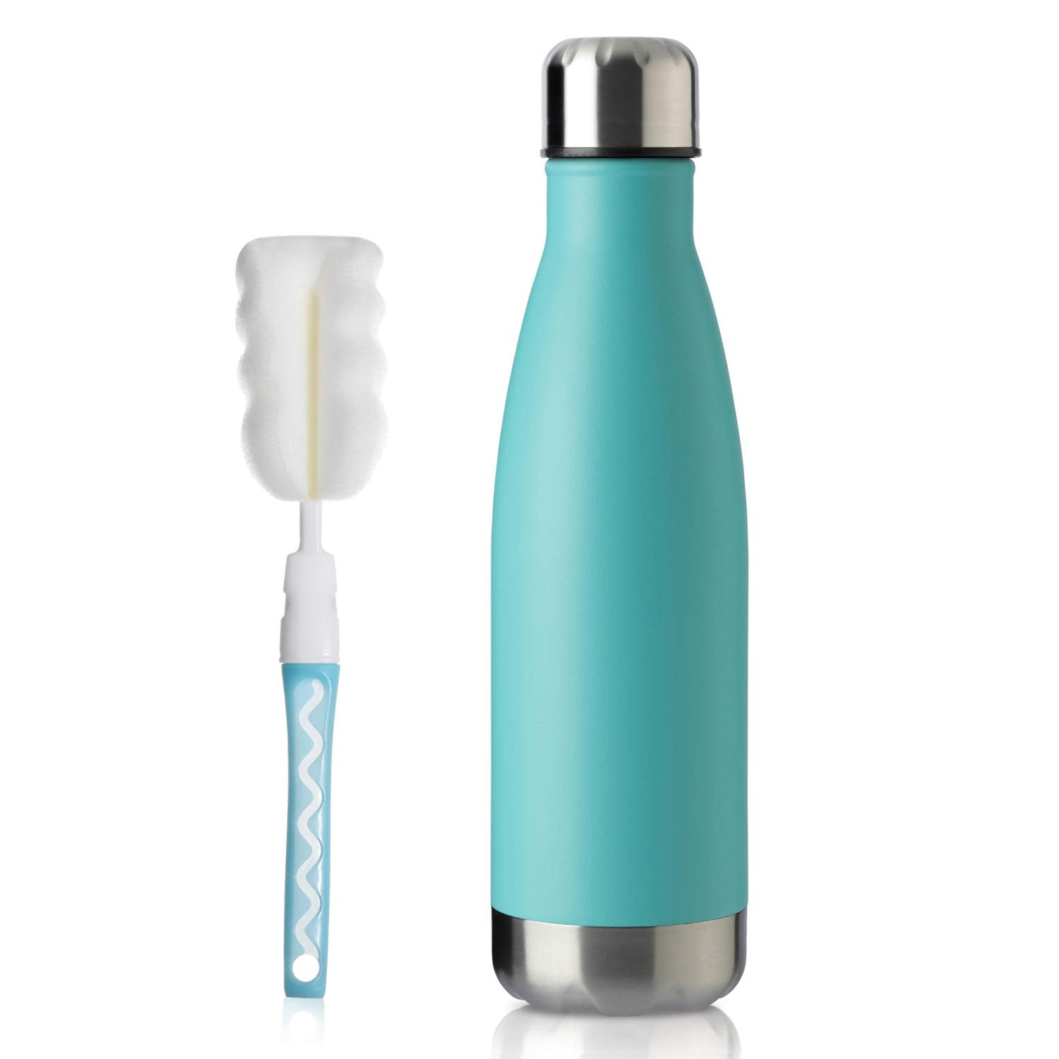 Meway 17Oz Sport Water Bottle Vacuum Insulated Stainless Steel Sport Water Bottle Leak-Proof Double Wall Cola Shape Water Bottle