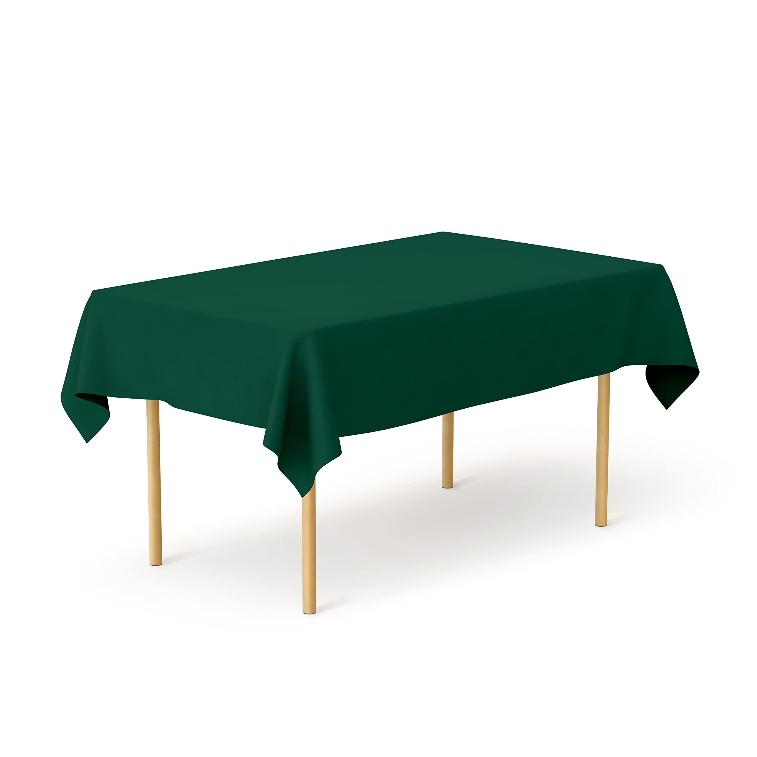 Pomp Hunter Green 60'' X 102'' Inch Premium Polyester Tablecloth | Wrinkle + Stain Resistant Easy Care Fabric | Fits 6Ft Rectang