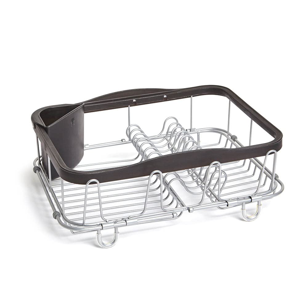 Umbra Sinkin Dish Drying Rack - Drainer With Cup Holders And Removable Cutlery Caddy - Use Over Sink, In Sink, Or On Counter, De