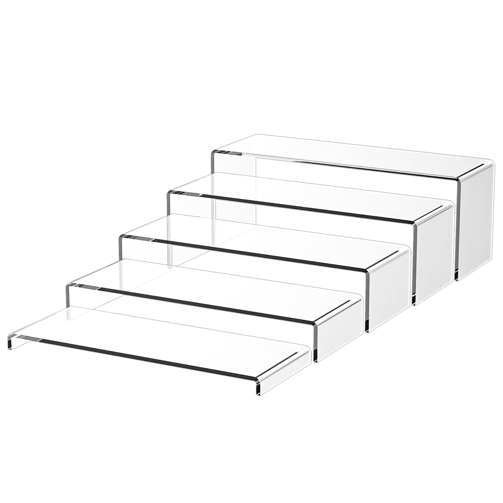 5Pack Acrylic Spice Rack, Seasoning Organizer, NonSlide Silicone Pads