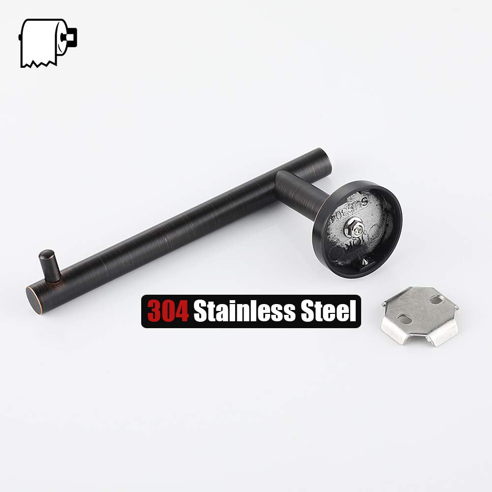 JQK Toilet Paper Holder Oil Rubbed Bronze  5 Inch 304 Stainless Steel Thick 0.8mm Tissue Paper Dispenser for Bathroom  Hold Mega Rolls Wall Mount  TPH100-ORB
