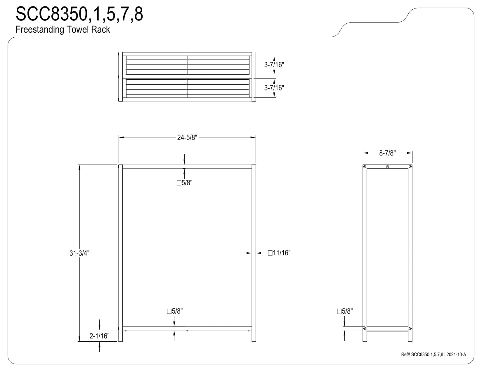Kingston Brass Scc8357 Edenscape Freestanding Iron Towel-Rack, Brushed Brass , 24.63 X 8.88 X 31.75