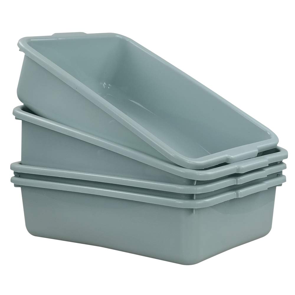 Hespama 13L Wash Tub Basin, Mint Green Utility Commercial Bus Tub Box, 4 Packs