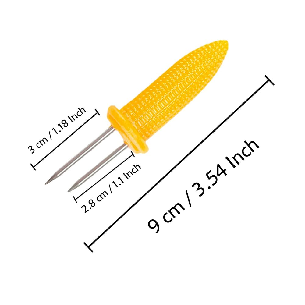 Peouwnes 20 Pack 3.54 Inch Large Corn Holders, Stainless Steel Corn On The Cob Holders, Corn On The Grill, Corn On The Cob Skewe