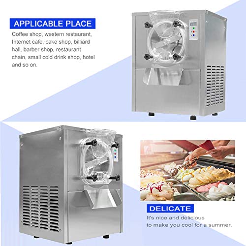 Kolice Commercial 15-20L/H Mini Tabletop Hard Ice Cream Maker, Mini Desktop Hard Ice Cream Machine, Countertop Ice Cream Machine