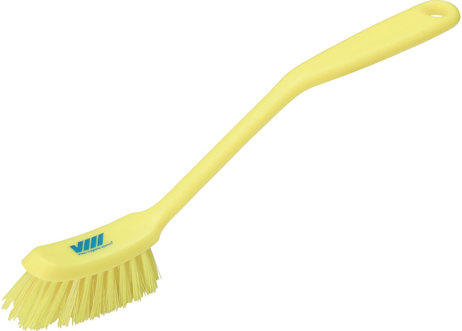Vikan - Fine Dish Brush - Heavy-Duty, Narrow, Slip-Resistant Cleaning Brush, Polypropylene, Polyester Bristle, 11 Inch, Yellow, 