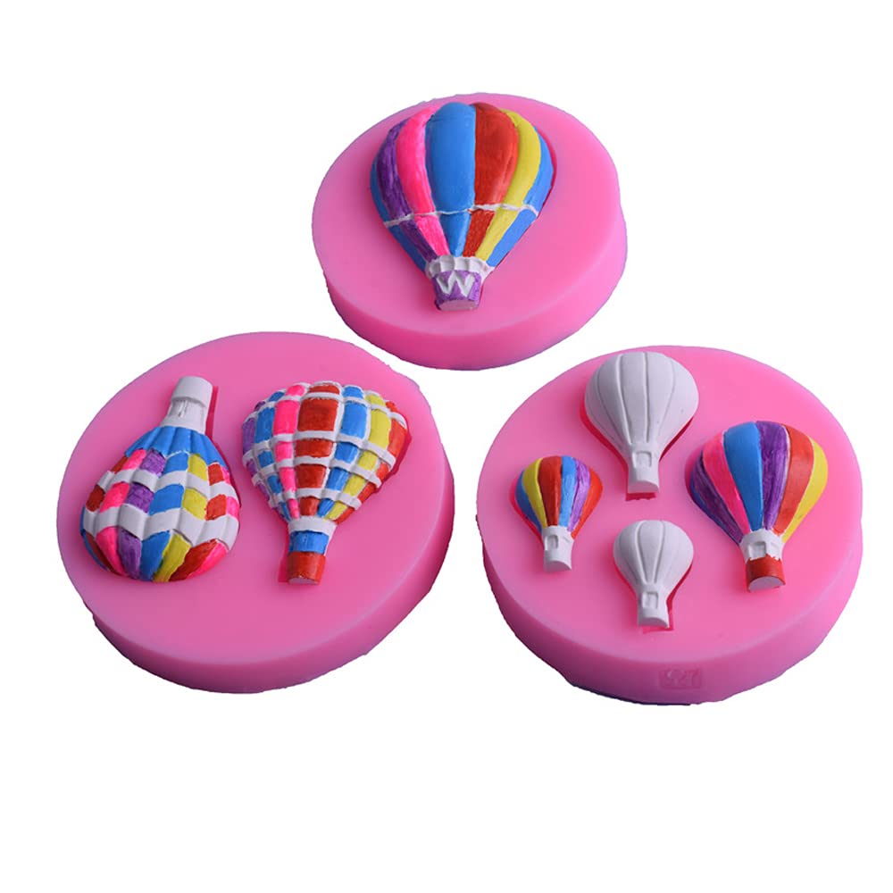 Cestony 3Pcs/Set Hot Air Balloon Fondant Silicone Molds For Diy Baby Shower Cake Fondant Biscuit Cookies Soap Sugar Pudding Choc
