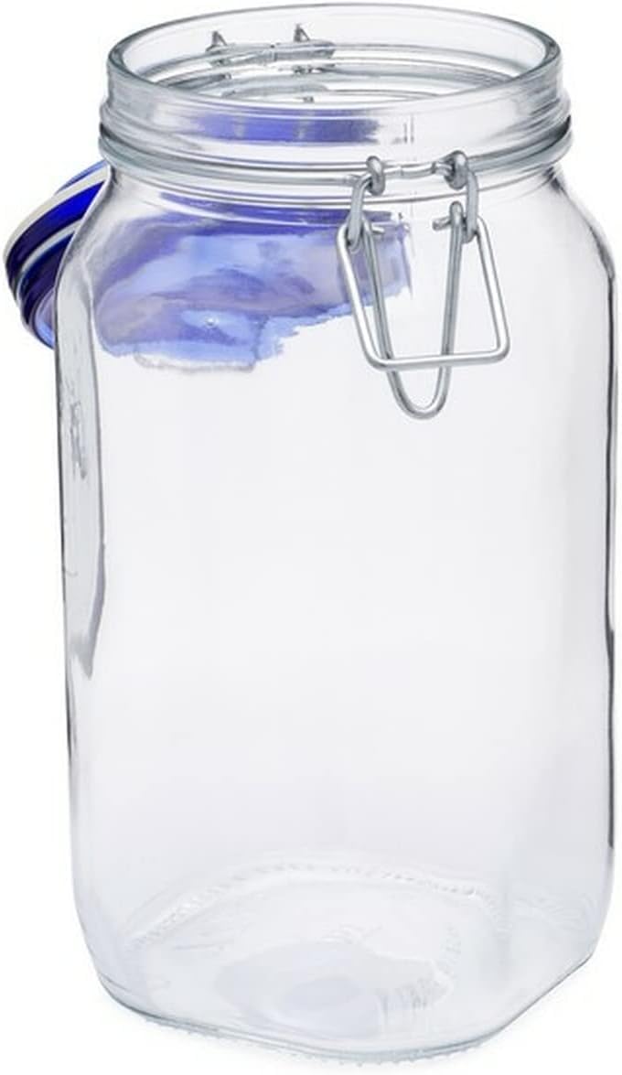 Bormioli Rocco Fido Jar - 1.5 Liter (50.75 Oz.) - Blue Lid