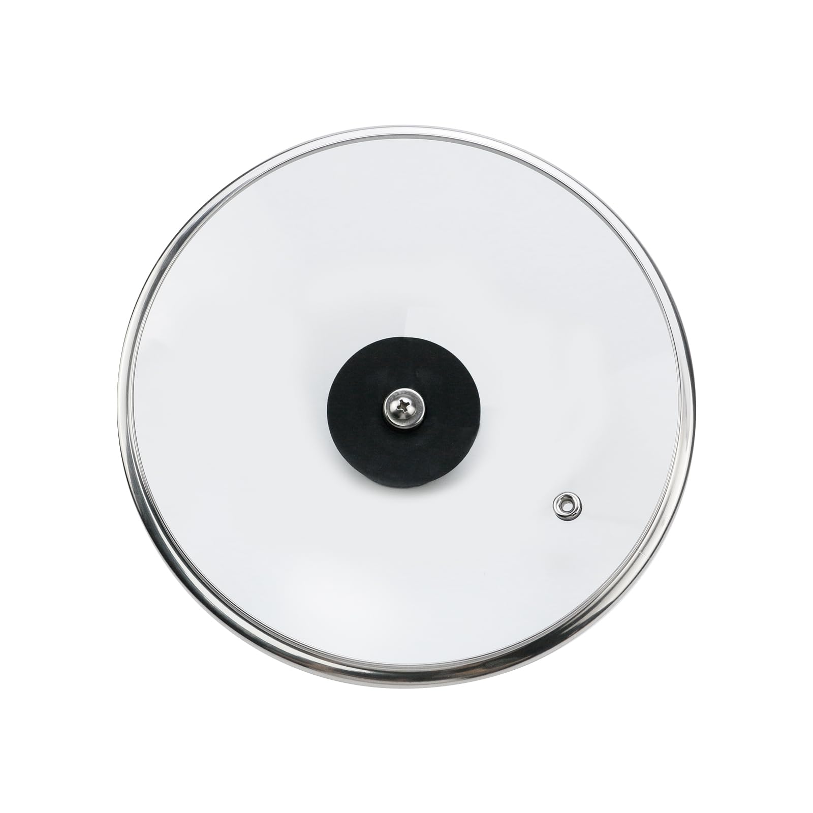 Woogim Single Hole Stainless Steel 8 Inch Tempered Glass Pot Cover With Silicone Knob Handle For Universal Lids For Frying Pan,W