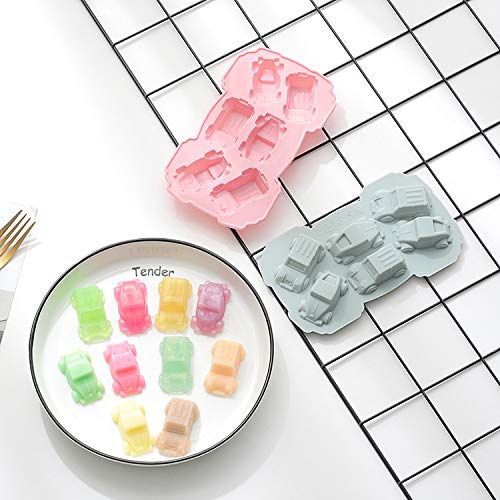 Cute Car Ice Cube Trays Silicone Chocolate Mold Wax Melt Molds Easy Release Ice Trays Non-Stick Chocolate Soap Pudding Jello Ice