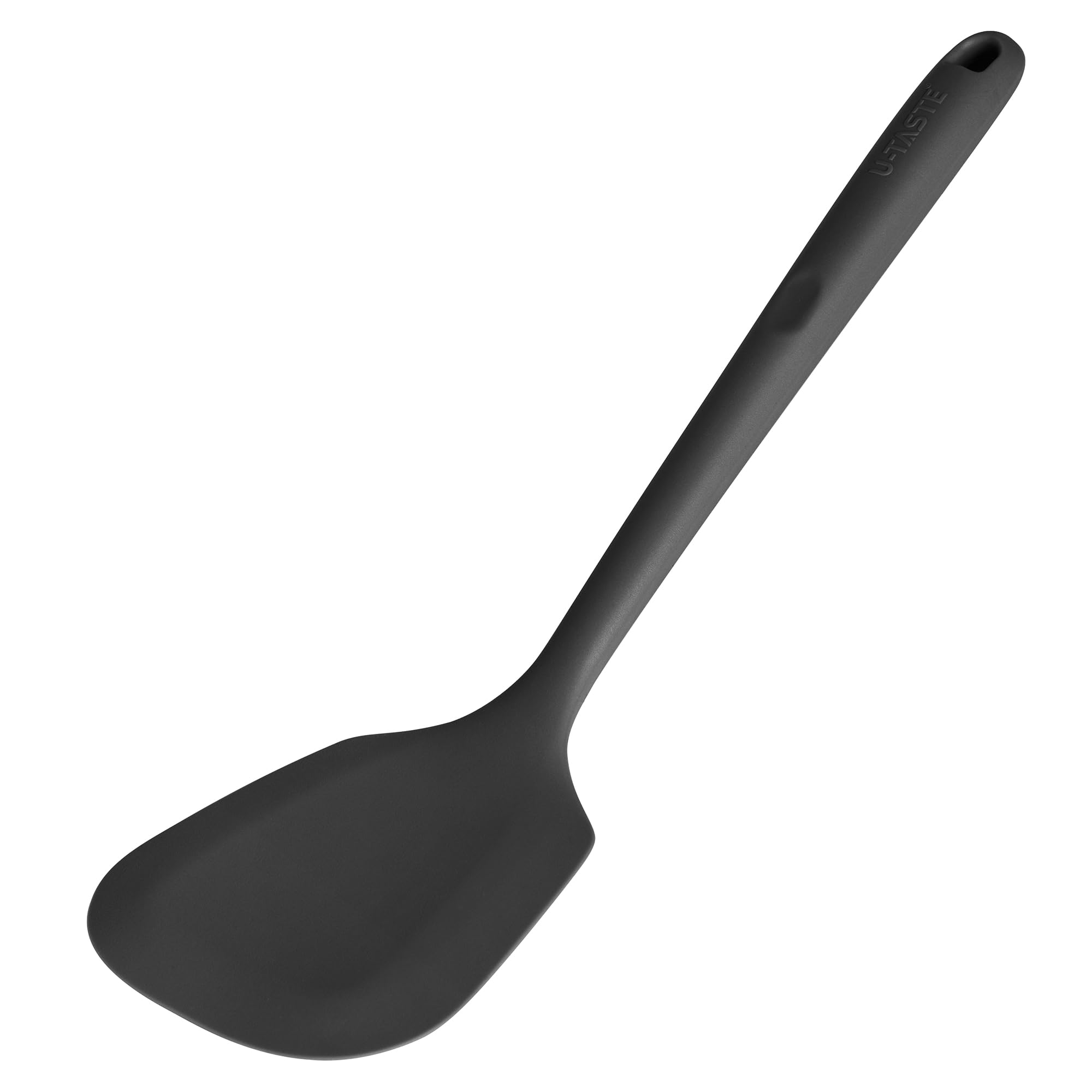 600F Heat Resistant Silicone Turner: U-Taste 13.6In Solid Kitchen Spatula Flipper, Food Grade Flexible & Thin Rubber Seamless Co