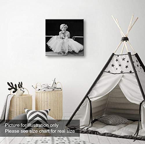Niwo Art-Marilyn Monroe C, Classic Movie Stars Canvas Wall Art Home Decor,Stretched Ready To Hang (24''X24''X3/4'')