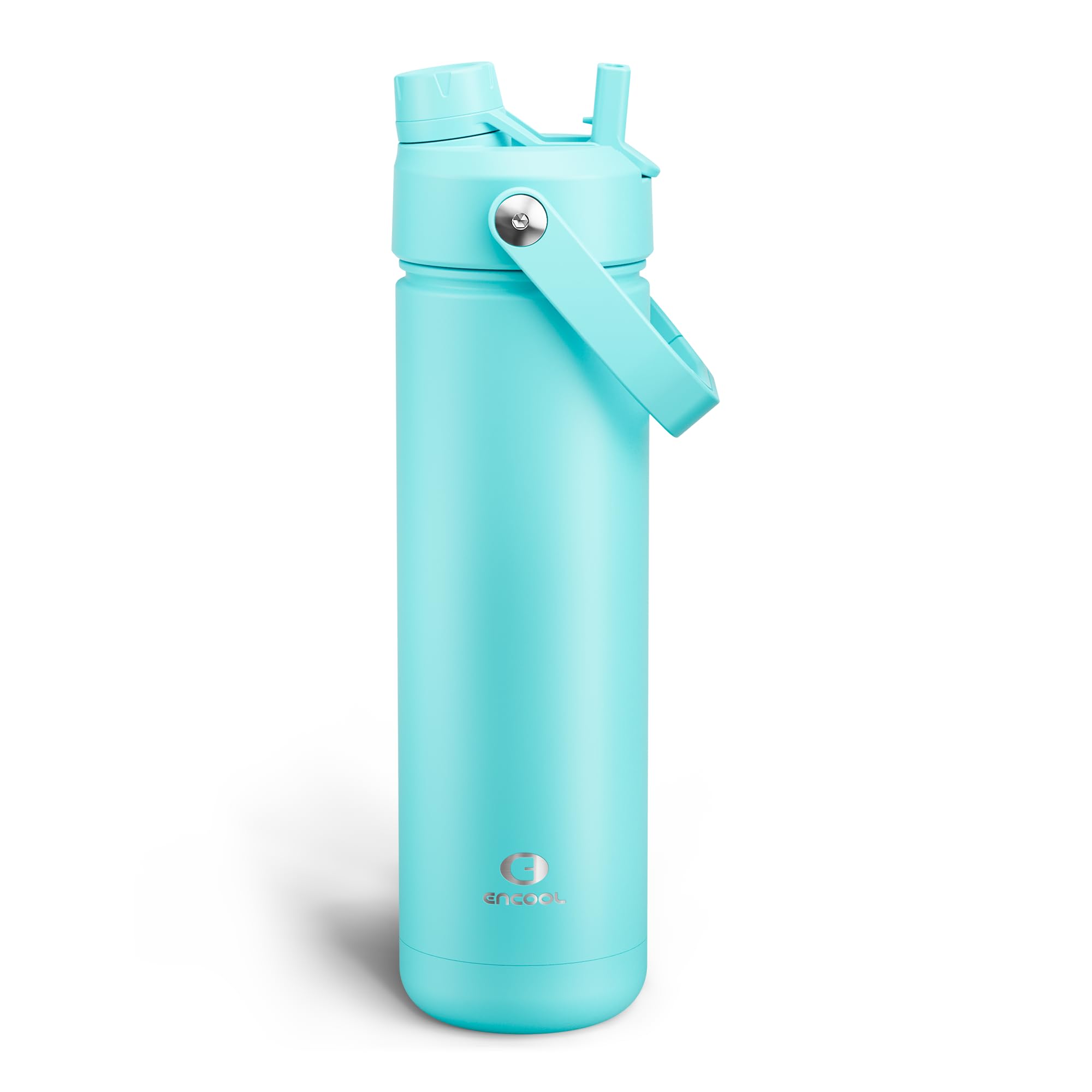ENCOOL Insulated Water Bottle with Straw Stainless Steel Water Bottle, Leak-Proof, BPA-Free, Double Wall Vacuum Keeps Cold for 2