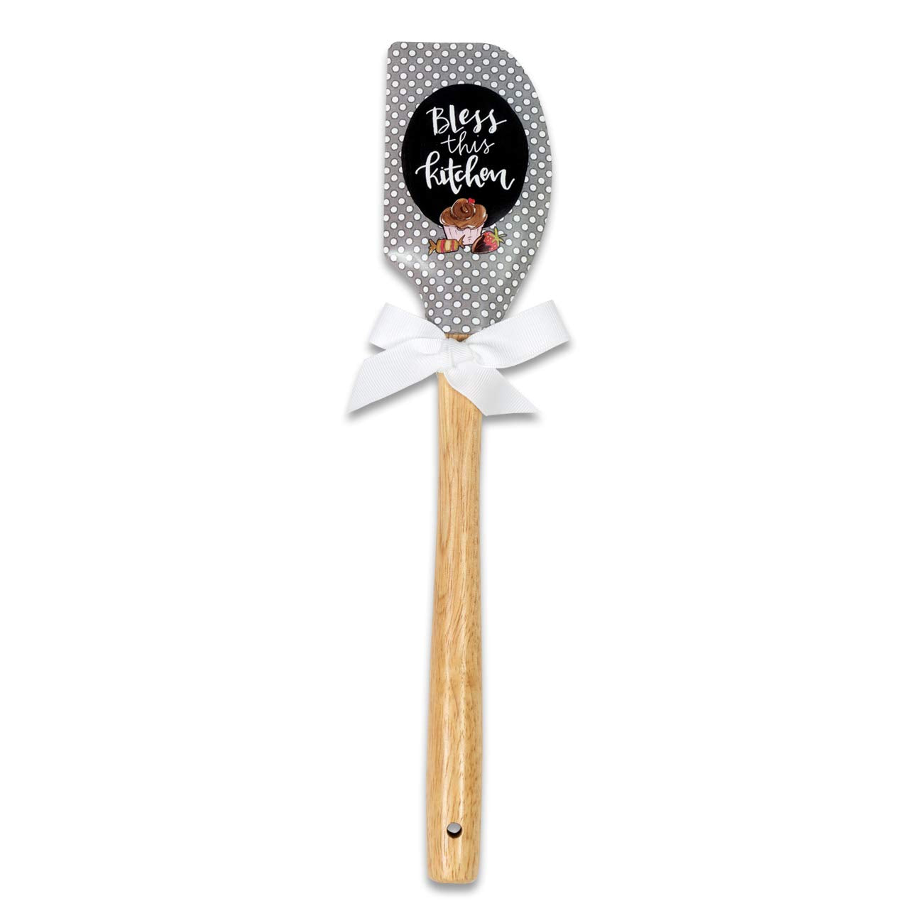 Shannon Road Gifts Classic Kitchen Dishwasher Safe Double-Sided Silicone Spatula, 12.5-Inches, Bless This Kitchen