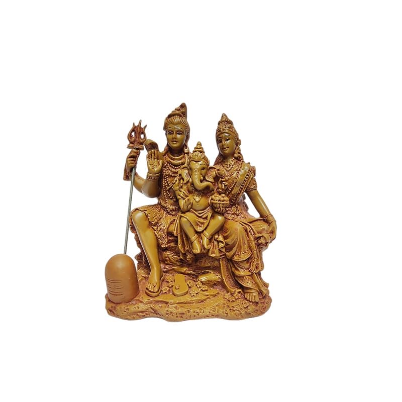 Pratima Wooden Finish Lord Shiva Parvati Kartikeya And Ganesha Murti Shiv Parivar Idol Statue For Home Dcor Mandir Temple Gift S