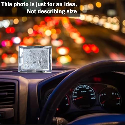 Shijpik 999 Pure Silver 8X6Cm Laxmi & Ganesh Frame, Home Decor, Murti, Silver Gift Item, Statue Suitable To Store In Pooja Room,