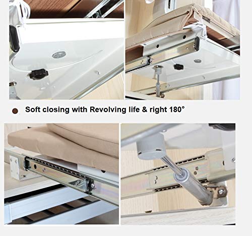 Hiding Ironing Board Foldable Ironing Station in Cabinet for Apartment & Small Room | Sturdy Folding Board  Easy-Release Lever White