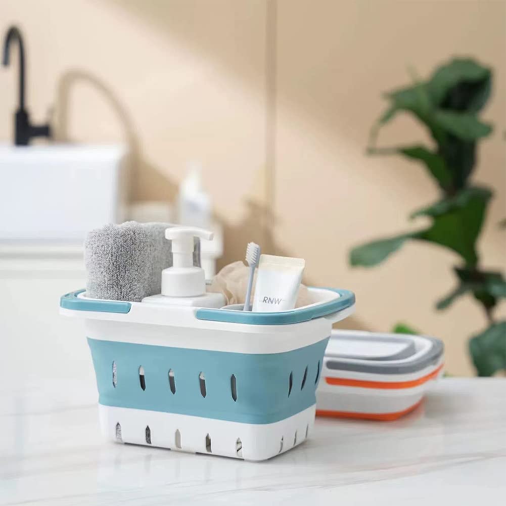Anniya Portable Shower Caddy Tote, Plastic Storage Collapsible Caddy Basket With Handles, Box Organizer Bin For Bathroom, Kitche