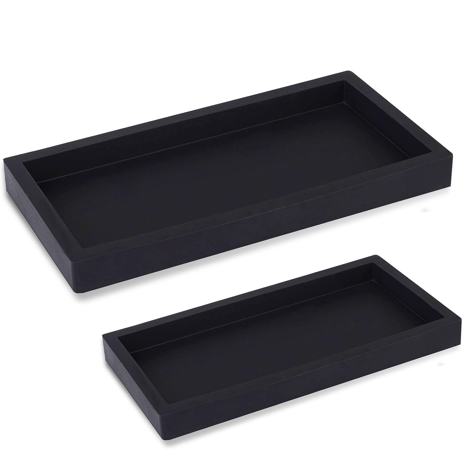 Silicone Bathroom Vanity Tray Rectangle Soap And Sponge Holder Kitchen Sink Organizer For Scrubber, Lotion Bottles, Perfume, Jew