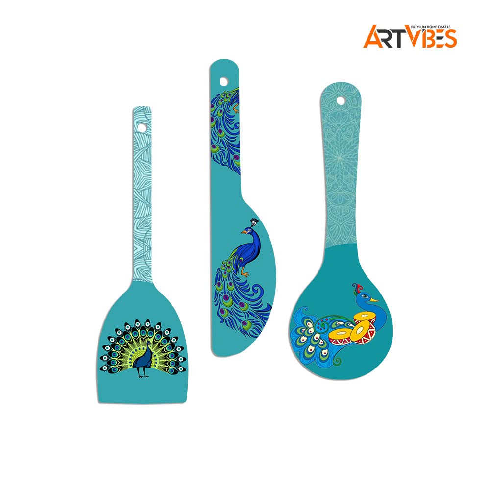 Artvibes Beautiful Peacock Wooden Wall Hanger for Home | Office | Living Room | Gift | Modern Decoration Items | Kitchen Wall De