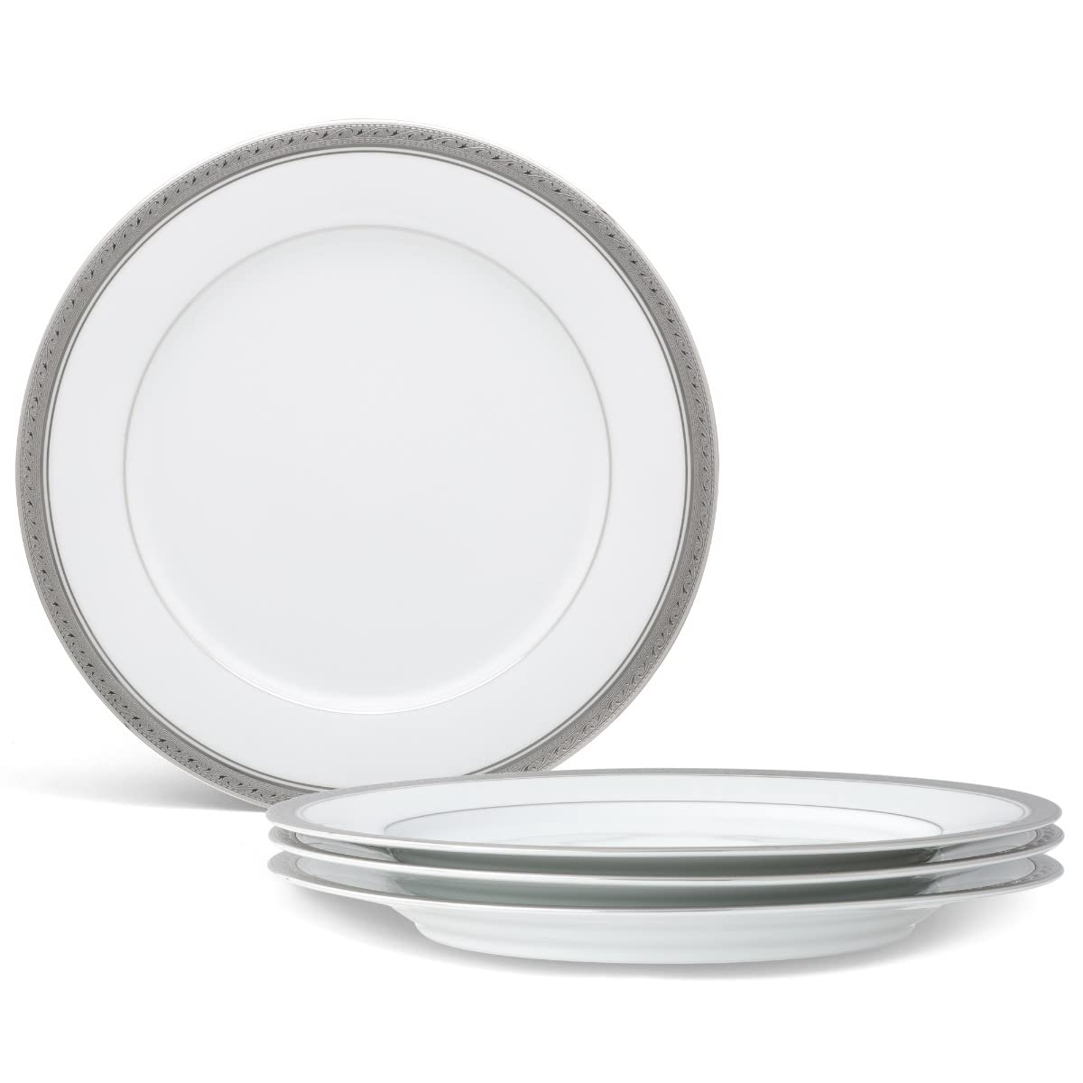 Noritake Crestwood Platinum Set of 4 Dinner Plates, 10-1/2