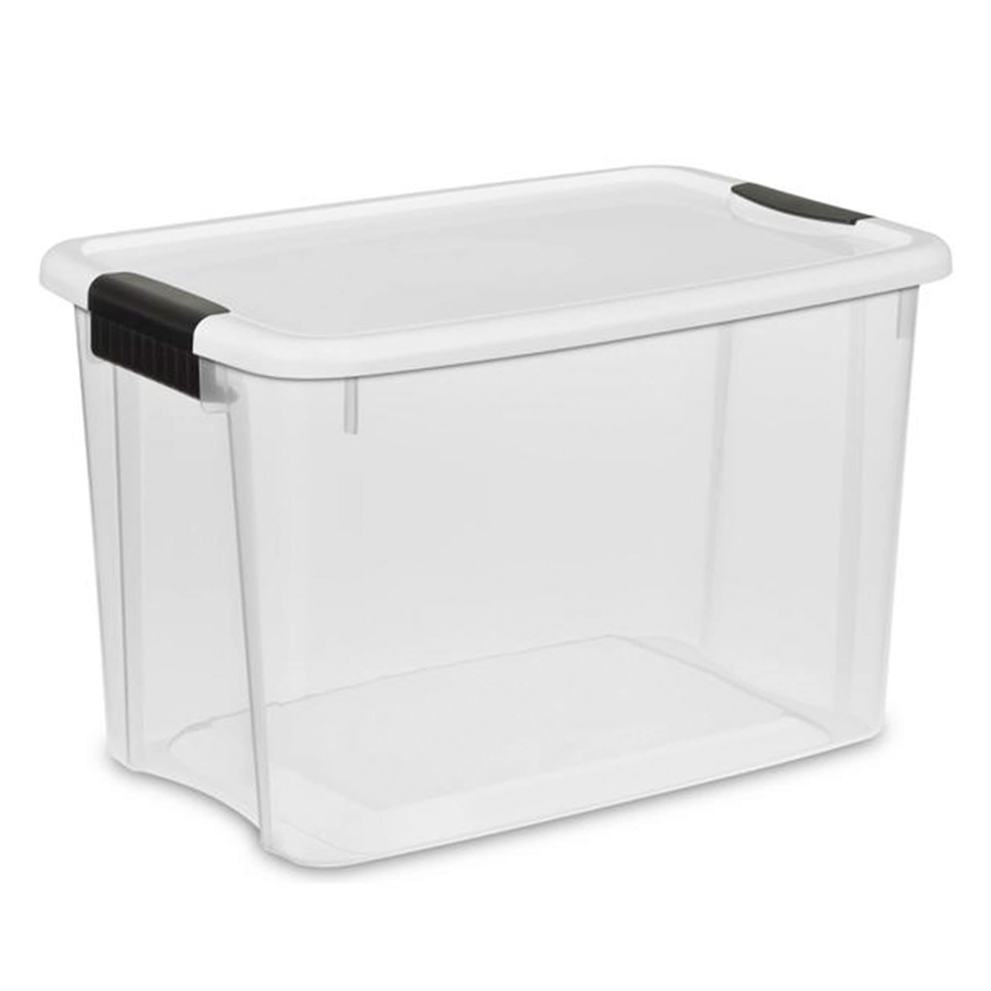 Sterilite 30 Qt Ultra Latch Box Stackable Storage Bin With Latching Lid, Organize Crafts, Clothes In Closets, Basements, Clear W