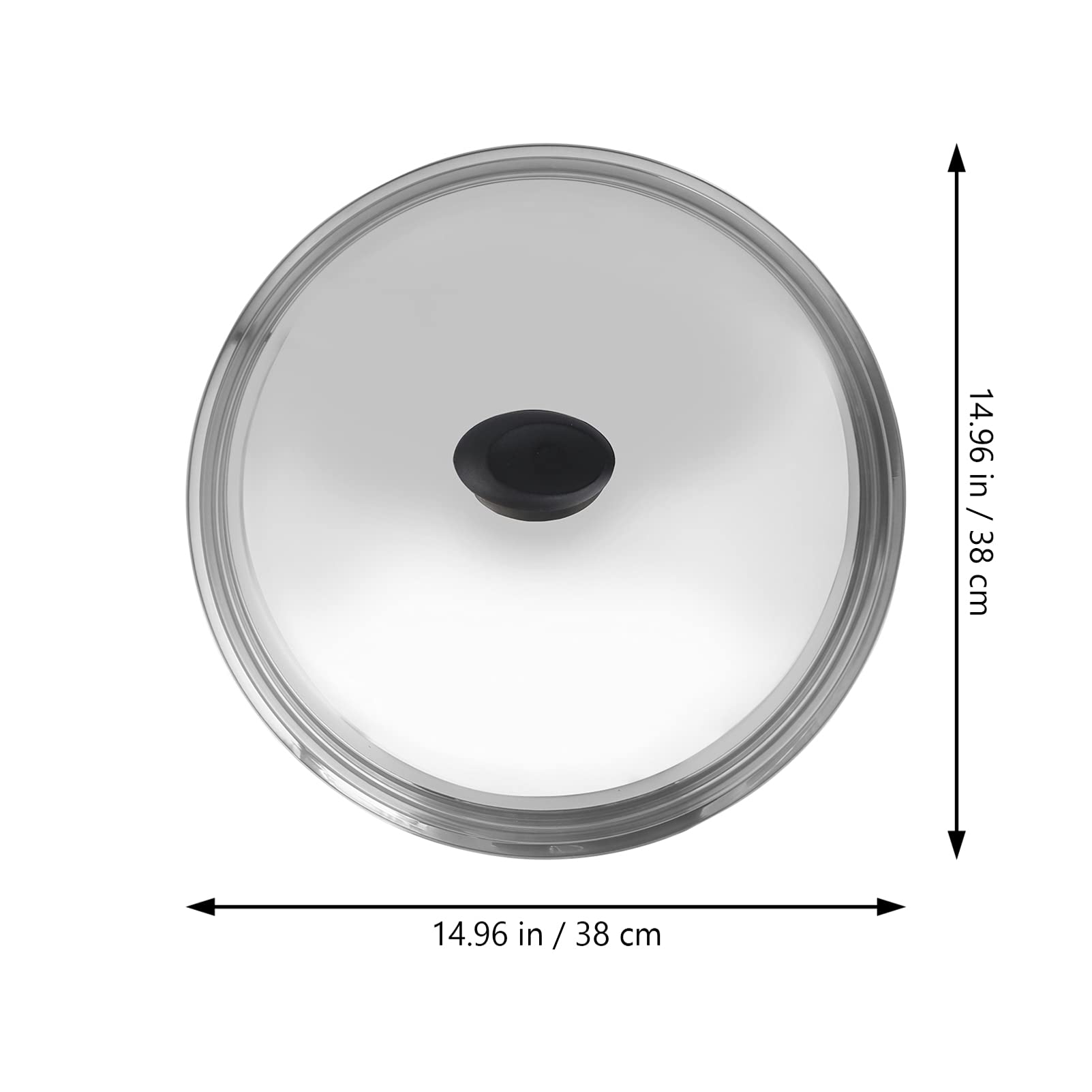 Yarnow Universal Pot Lid Stainless Steel Pot Cover, 15 Inch Pot Lids Replacement, Universal Pans Pots Lid (Top Bead Style Is Ran