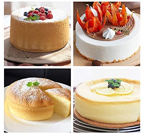 Astra Gourmet 4-Inch Perfect Performance Aluminium Round Cake Pan Chiffon Cake Mold Baking Mould With Removable Bottom, Set Of 4